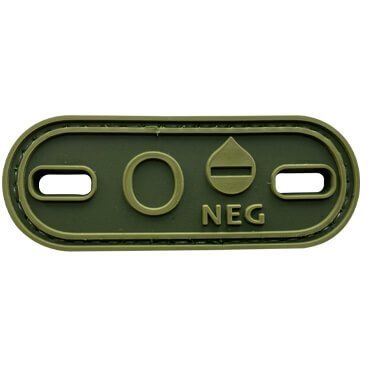 Pvc btoli Σήμα Ομάδας Αίματος 'O Αρνητικό' - (Χακί)