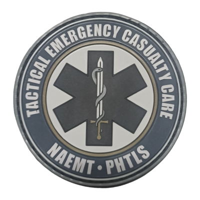 Pvc str2 Σήμα TECC (Tactical Emergency Casualty Care)- Phtls/NAEMT (Blue/White)